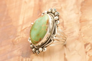 Navajo Jewelry Genuine Royston Turquoise Sterling Silver Ring